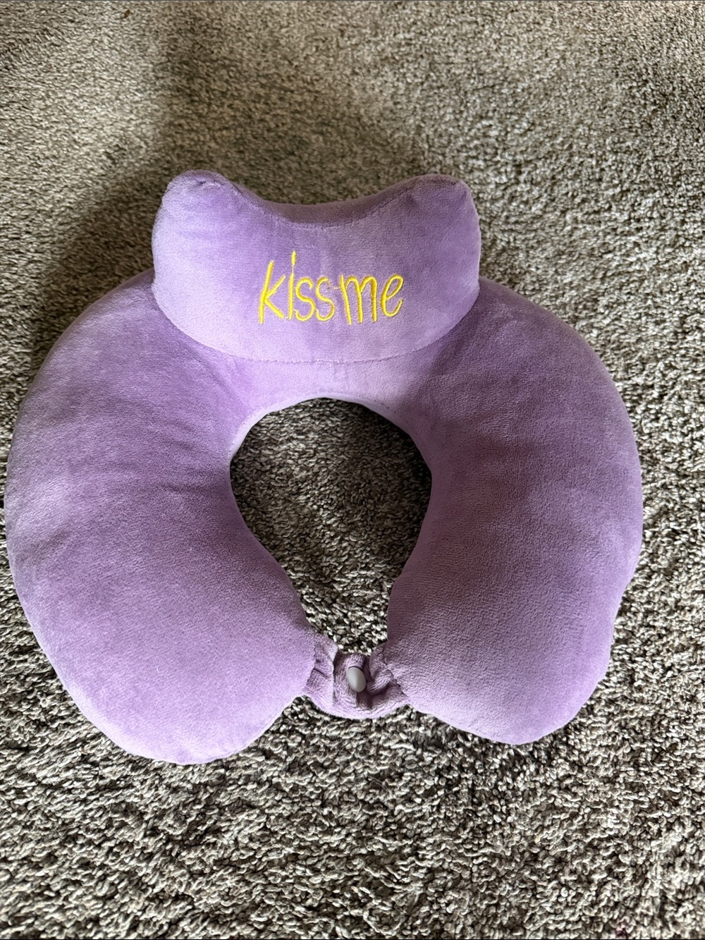 Purple 'Kiss Me' Kids Travel Neck Pillow